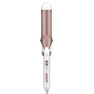 Conair Double Ceramic 1 1/2-Inch Curling Iron, 1 ½ inch barrel - White/Rose Gold